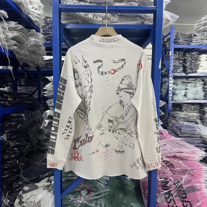 Saint m hoodie fall and winter s.m artist comic pattern round neck pulloverlong sleeves