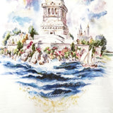 saint m t shirts  s.m oil painting statue of liberty crew neck pullover short sleeve top - wholesale