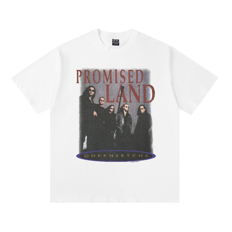 saint m t shirts  s.m metal band graphic crewneck pullover short sleeve t-shirt - wholesale