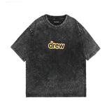 Drew house t-shirt - spring/summer d@ew rubber stripe letter graphic washed vintage short sleeve - wholesale