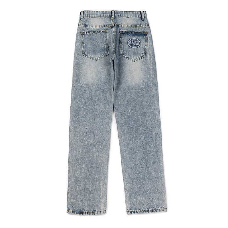 Drew house pants spring & fall d@ew hailey character patch straight-legjeans