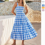 Women's dress - cross-border spring/summer european & american style - elegant sexy spaghetti strap backless striped dress - french skirt