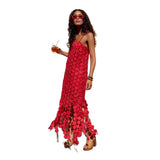 Women's dress - cross-border summer french hollow-out camisole dress, fashionable lace, high-end elegant women's dress