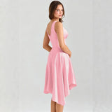 Women's dress: european and american cross-border fashion, lace, sexy backless v-neck midi dress, waist-cinching, slim-fit, elegant dress