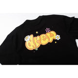 Drew house t-shirt - spring/summer d@ew floral letter crew neck pullover short sleeve