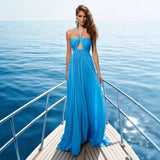 Women's summer dress - european and american style, solid color bandeau, pleated sleeveless camisole, halter neck dress for women (cross-border e-commerce)