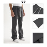 Etai men's clothing high-quality loose-fit casual cotton flare sweatpants - american street style raw hem drawstring flare pants