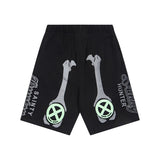 Saint m t pants spring and summer s.m cracked pulp bone printingcasualloose shorts