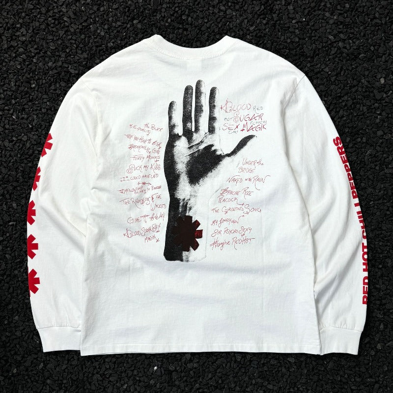 Saint m hoodie fall and winter s.m red chili band pattern round neck pulloverlong sleeves