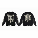 Saint m t sweater - autumn/winter european and american streetwear brand distressed graphic crewneck pullover