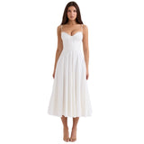 Women's dress - amazon cross-border e-commerce - european and american style - elegant, gentle, slim-fit, floral print, spaghetti strap, fairy-tale dress for women