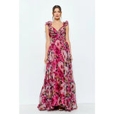 Women's summer cross-border fashion printed back-tie maxi dress - elegant and flowy