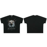 saint m t shirts  s.m eagle letter graphic crew neck pullover short sleeve t-shirt - wholesale