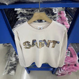 Saint m hoodie - autumn/winter collection - s.m letter logo print, crew neck, pullover, long sleeve, wholesale
