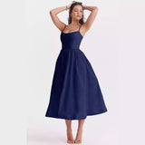 Women's dress - export quality, amazon style, long summer dress, cross-border sexy backless cami, gentle style dress for women