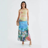 Women's dress - american sweetheart oil painting style dress - spring/summer ins trendy versatile casual long dress for women