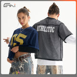 Etai men's apparel trendy sporty boxy short-sleeve t-shirt - summer outerwear, loose fit, breathable men's mesh jersey