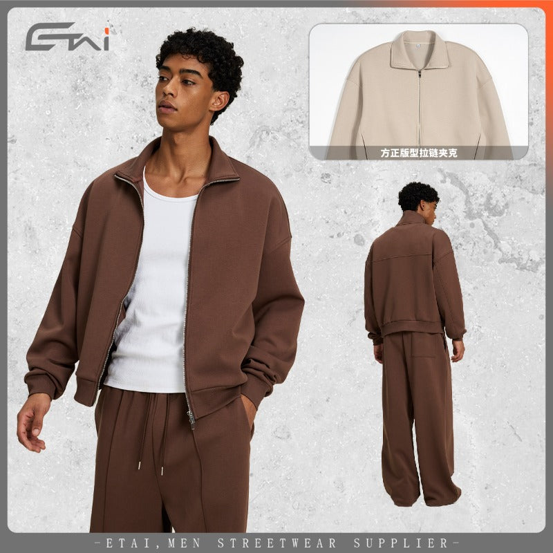 Etai men's clothing | autumn/winter outerwear boxy zip-up jacket - trendy brand custom high-end couple's casual jacket