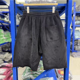 Saint m t pants - spring/autumn s.m letter print design washed distressed athletic shorts