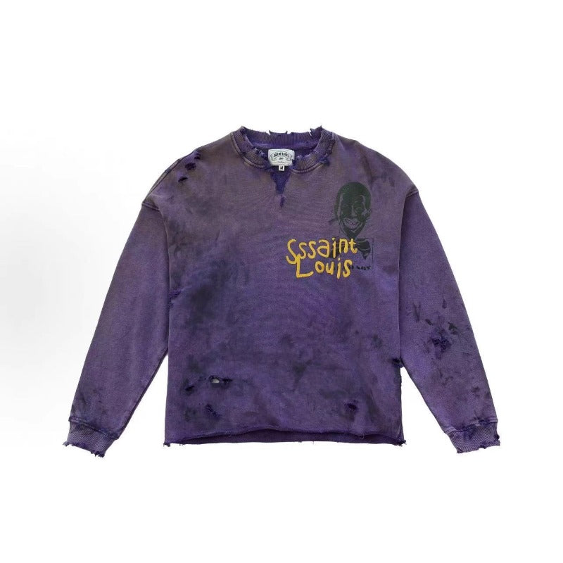 Saint m hoodie - autumn/winter collection - s.m. distressed crewneck sweatshirt - wholesale