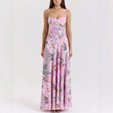 Women's dress: european and american cross-border sexy camisole dress, slim-fit backless maxi dress, women's summer evening gown