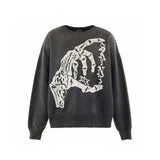 Saint m hoodie spring & fall s.m skull hand high street washed distressed round neck pullover sweatshirt