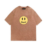 Drew house t-shirt - spring/summer collection - d@ew - moisture-wicking, distressed smiley face graphic, crew neck, pullover, short sleeve - wholesale single piece