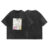 Drew house t-shirt - spring/summer d@ew girl crying face graphic, washed and distressed short sleeve tee - wholesale