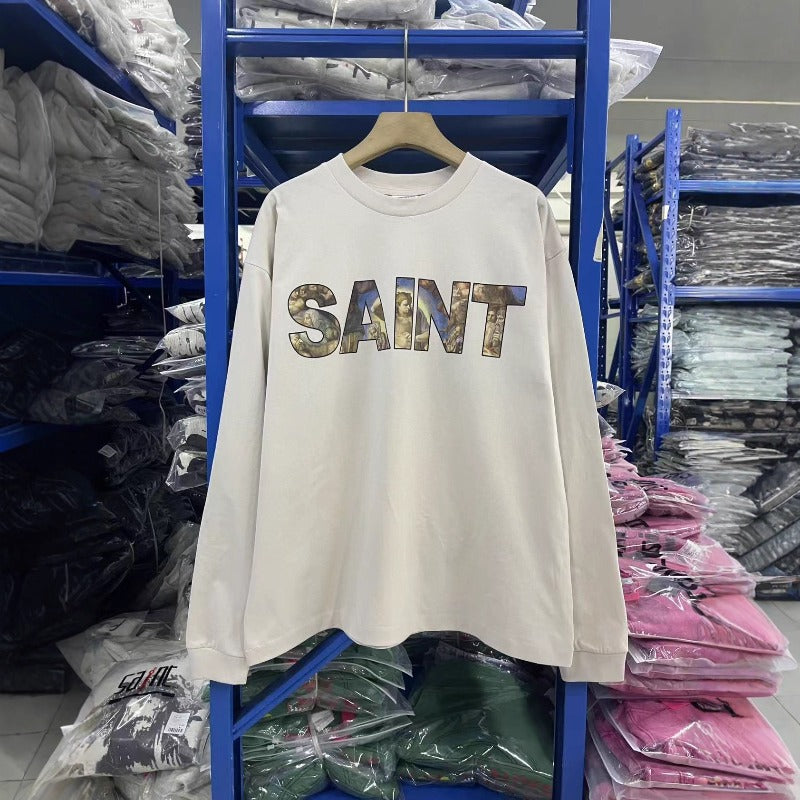 Saint m hoodie - autumn/winter collection - s.m letter logo print, crew neck, pullover, long sleeve, wholesale