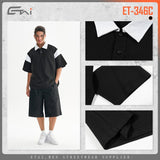 Etai men's clothing high-quality pure cotton boxy color block polo shirt - trendy men's brand, drop shoulder, turn-down collar, short sleeve tee