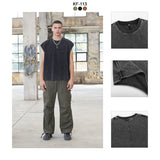 Etai men's clothing american retro loose sleeveless trendy brand t-shirt spring/summer new arrival washed pure cotton frayed hem tank top for men