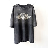 saint m t shirts  s.m little angel letter graphic crew neck short sleeve top