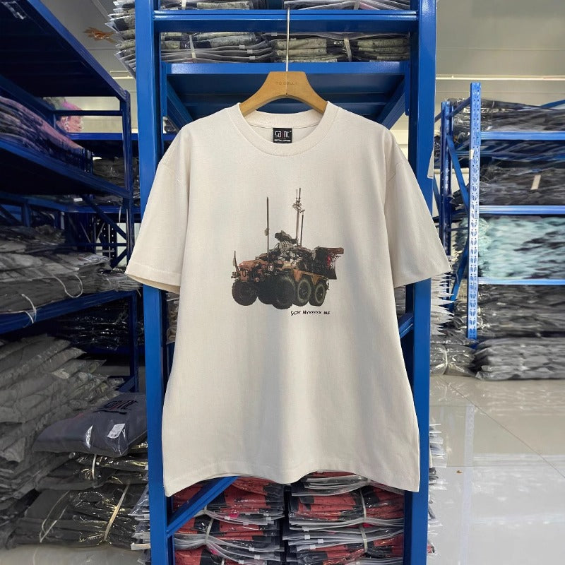 saint m t shirts  s.m car & ice cream graphic crew neck short sleeve tee