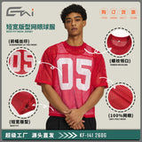 Summer trendy brand sports mesh jersey print t-shirt short sleeve men's boxy oversized youth men's outerwear t-shirt