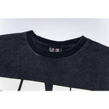 saint m t shirts  s.m. foamed letter graphic crew neck short sleeve tee