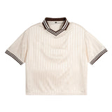 Etai men's clothing summer lightweight polo shirt color block jersey t-shirt men's trendy brand premium loose v-neck short sleeve men's t-shirt