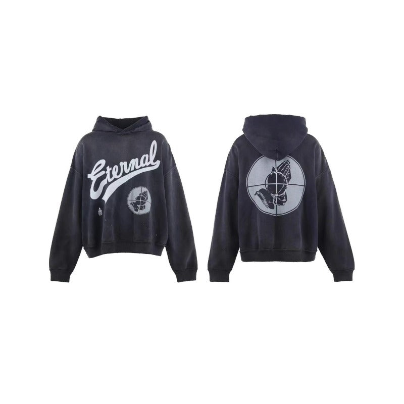 Saint m hoodie spring & fall s.m prayer crosshair pullover old hoodie sweatshirt one piece batch