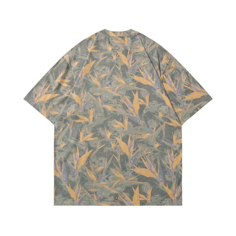 Drew house t-shirt - spring/summer d@ew leaf letter crew neck pullover short sleeve