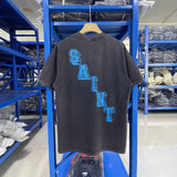 saint m t shirts  s.m. distressed angel graphic crew neck pullover short sleeve top - wholesale
