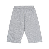 Etai men's fashionable plaid cropped pants with distressed seam detail, pleated casual shorts, drawstring lightweight men's shorts