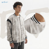 Etai men's apparel high-quality heavyweight distressed baseball jacket - men's casual open front button-up cardigan for autumn and winter