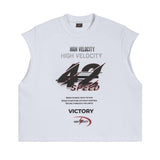 Etai men's clothing american streetwear vintage patchwork distressed tank top - trendy brand casual boxy sleeveless t-shirt