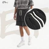 Etai men's clothing high-quality big pocket trendy men's casual shorts retro washed split hem cotton shorts