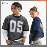 Etai men's apparel trendy sporty boxy short-sleeve t-shirt - summer outerwear, loose fit, breathable men's mesh jersey