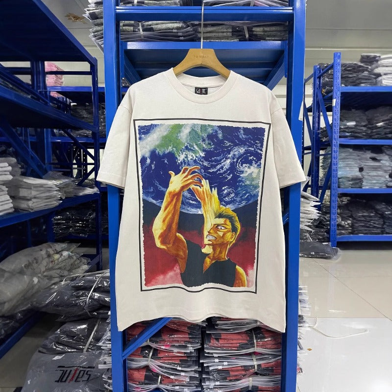 saint m t shirts  s.m anime series graphic crewneck pullover short sleeve t-shirt - wholesale