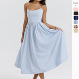 Women's dress - export quality, amazon style, long summer dress, cross-border sexy backless cami, gentle style dress for women