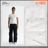 Etai men's apparel high-quality slim-fit ribbed short-sleeve t-shirt - cross-border trendy brand casual crew neck men's short-sleeve tee