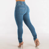Women's high-waisted stretch denim pants - summer collection: tummy control, slimming, and leg-lengthening pencil pants for curvy women