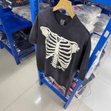 saint m t shirts  s.m. skull skeleton graphic crewneck pullover short sleeve t-shirt - wholesale