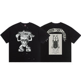 saint m t shirts  s.m vintage washed distressed crew neck pullover short sleeve top - wholesale